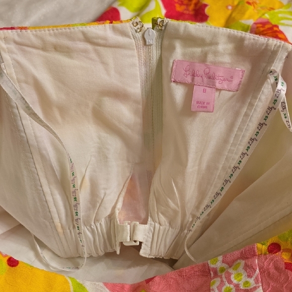 Lilly Pulitzer Strapless Floral Dress in Pink, Yellow, and Green - Picture 11 of 16